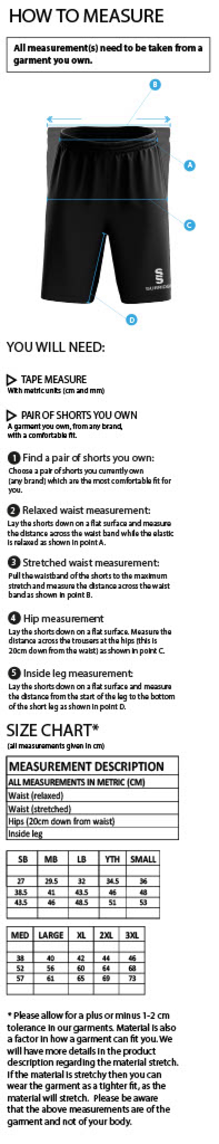 Ribbesdale High School Staff - Ripstop Pocketed Shorts - Women's Fit - Size Guide