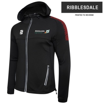 Ribbesdale High School Staff - Dual Full Zip Hoody - Black/Red