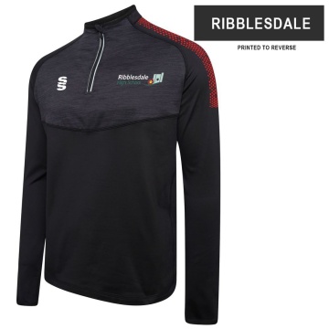 Ribbesdale High School Staff - Dual 1/4 Performance Top - Black/Red