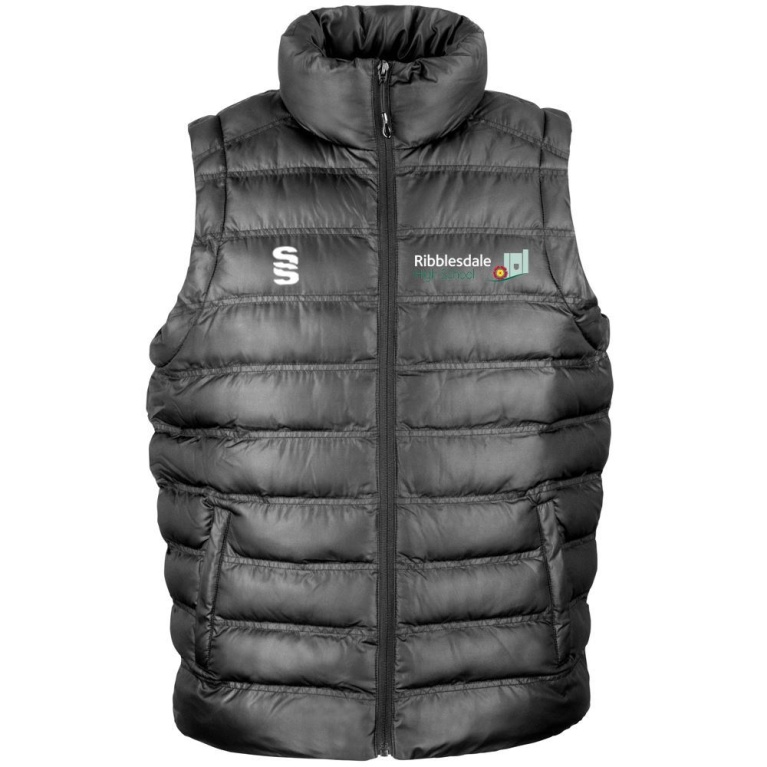 RIBBLESDALE HIGH SCHOOL STAFF PADDED GILET BLACK